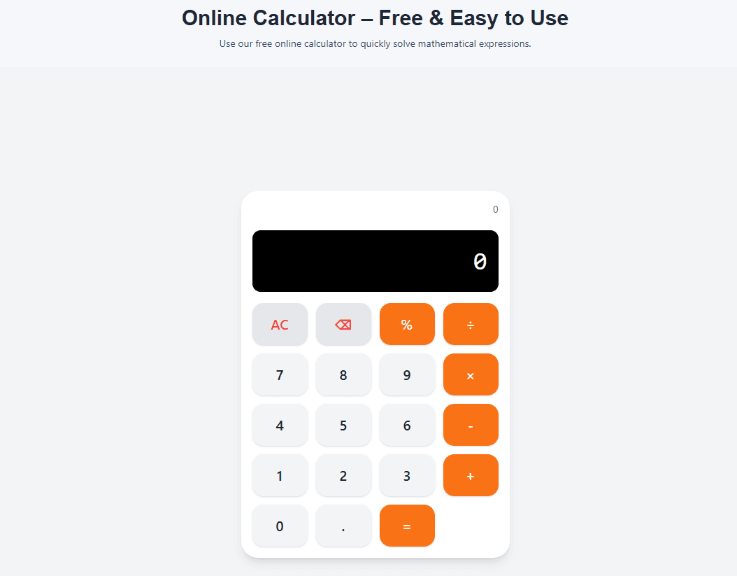 Online Calculator – Free Scientific & Basic Calculator Tool