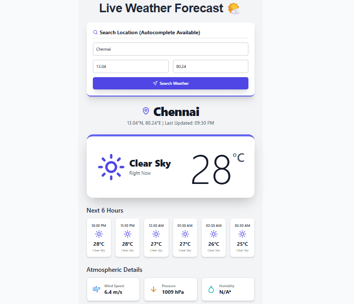 Live Weather Forecast – Real-Time Global Updates