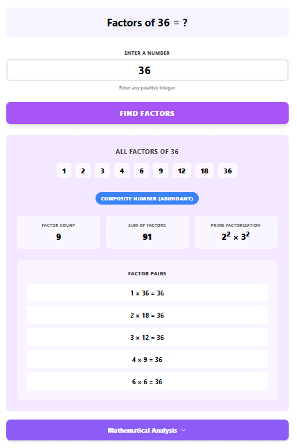 Factor Calculator: Find All Factors of Any Number Step by Step