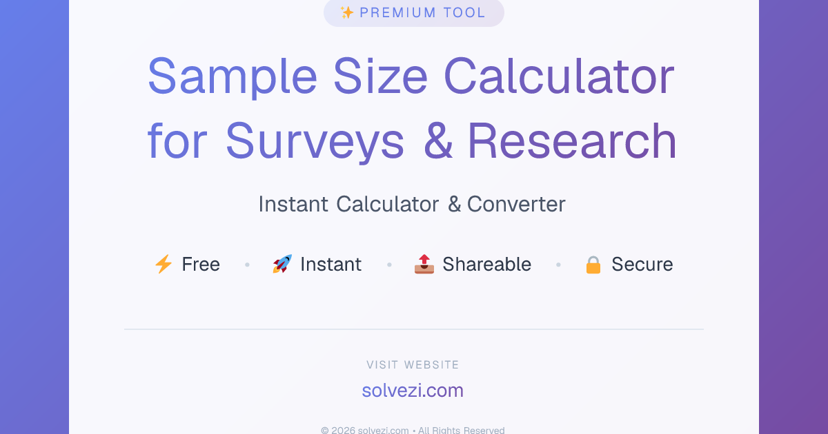 Sample Size Calculator for Surveys & Research | Solvezi