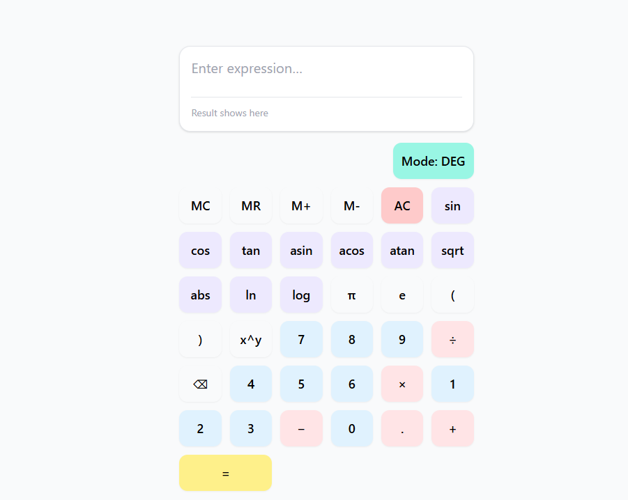 Scientific Calculator Online – Free Advanced Calculator with Trigonometry, Logarithms & Memory Functions
