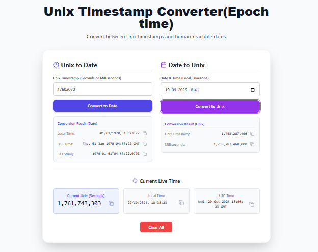 Unix Timestamp Converter – Convert Unix Time to Date and Back Instantly | Solvezi