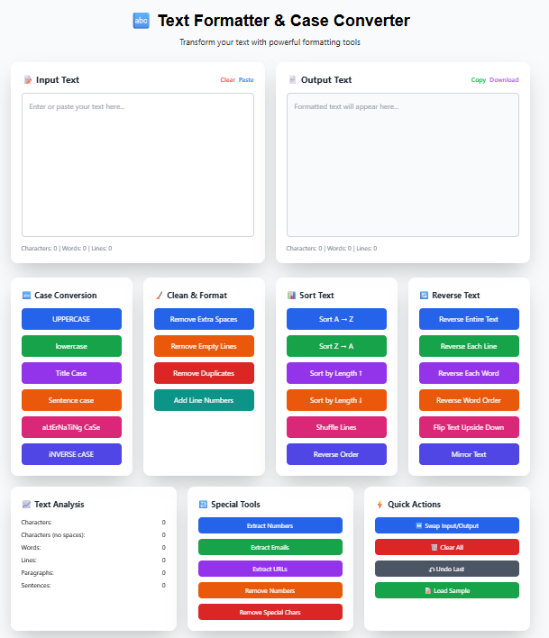 Online Text Formatter & Case Converter Tool – Free & Powerful